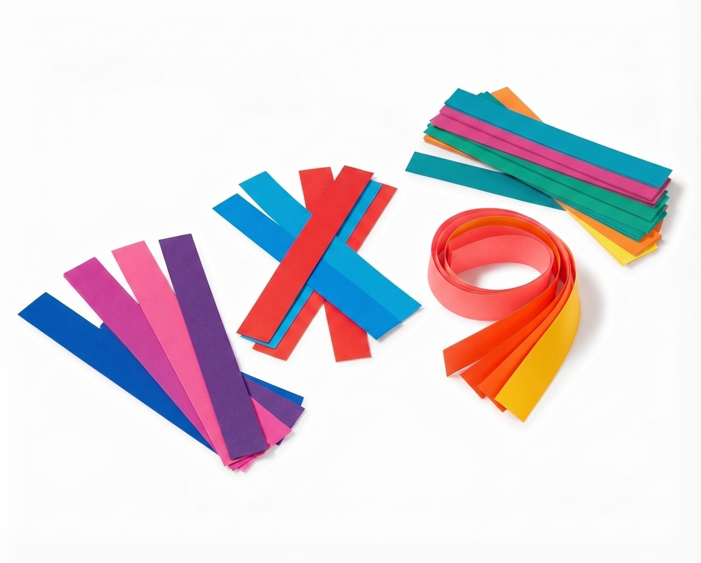 Tiras de Cadena de Papel Brillante Premium para Decoración de Eventos (150 Tiras Surtidos)