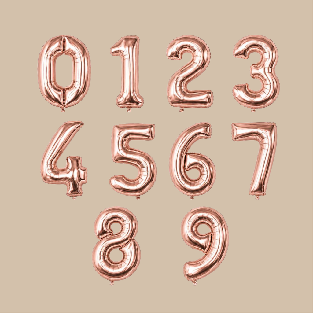 Globo Metálico Rose Gold de Número Gigante (32 pulgadas / 80 cm)