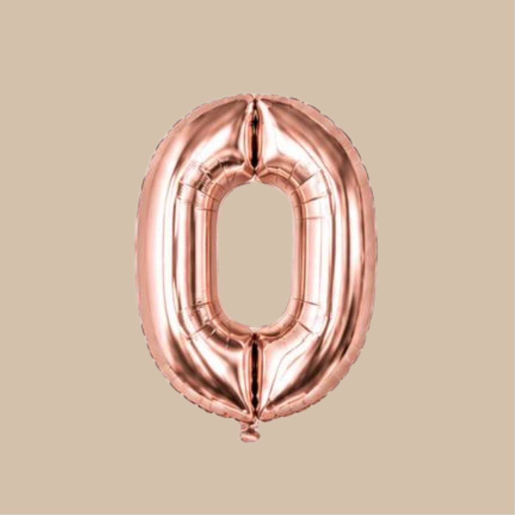 Globo Metálico Rose Gold de Número Gigante (32 pulgadas / 80 cm)