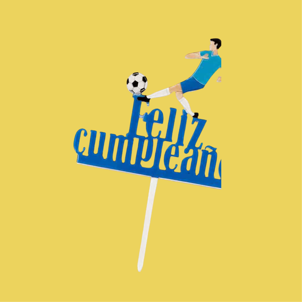 Cake Topper de Fútbol "Feliz Cumpleaños"