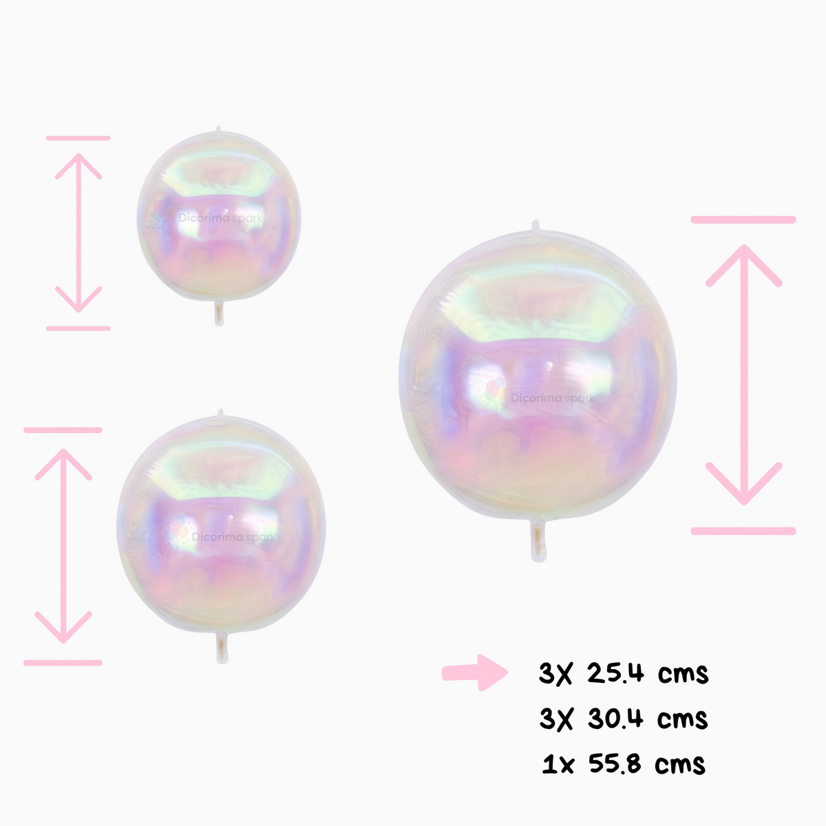 Paquete de 7 Globos Metálicos Redondos tipo Esfera