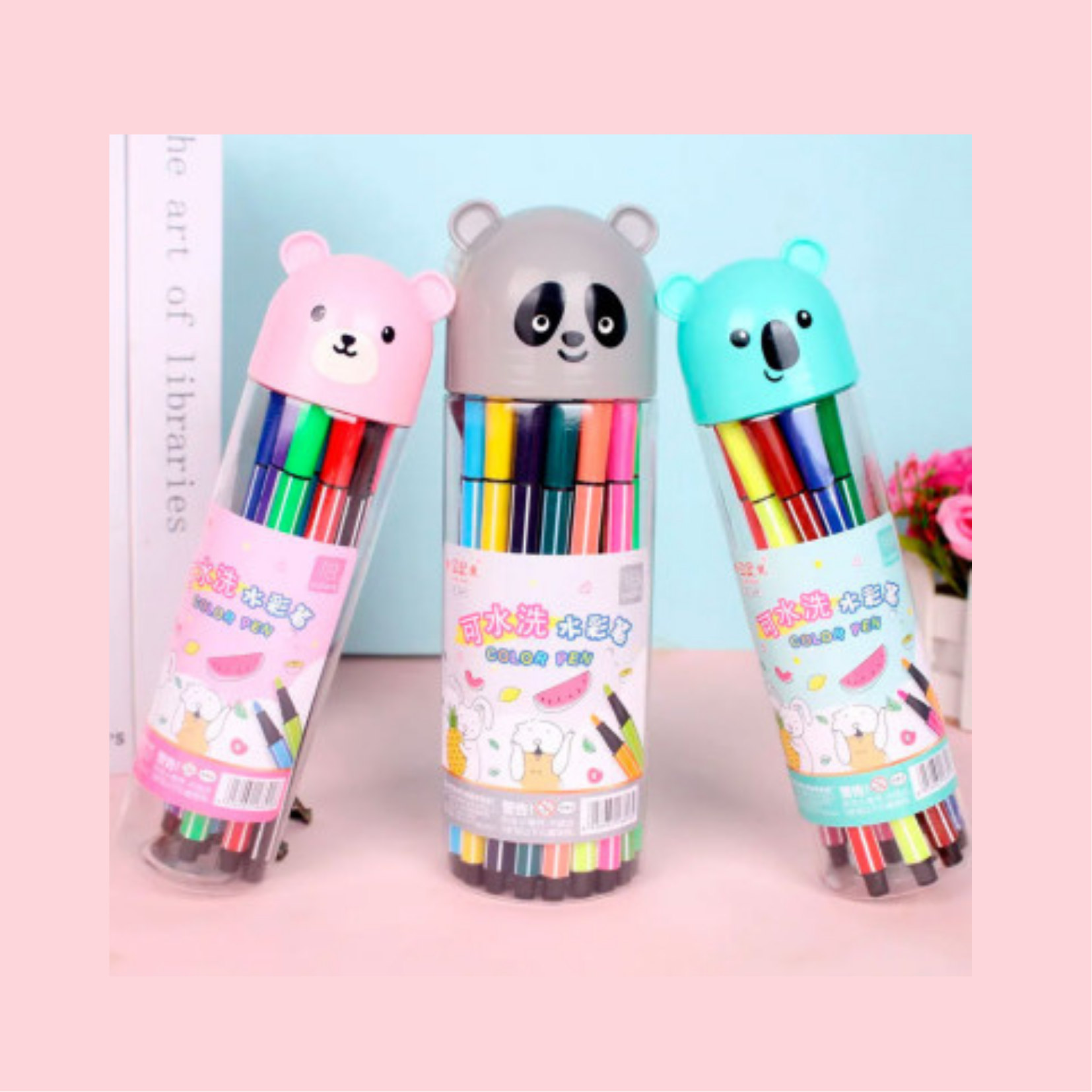 Plumones Lavables de Colores para Niños, Set de 18 Marcadores.