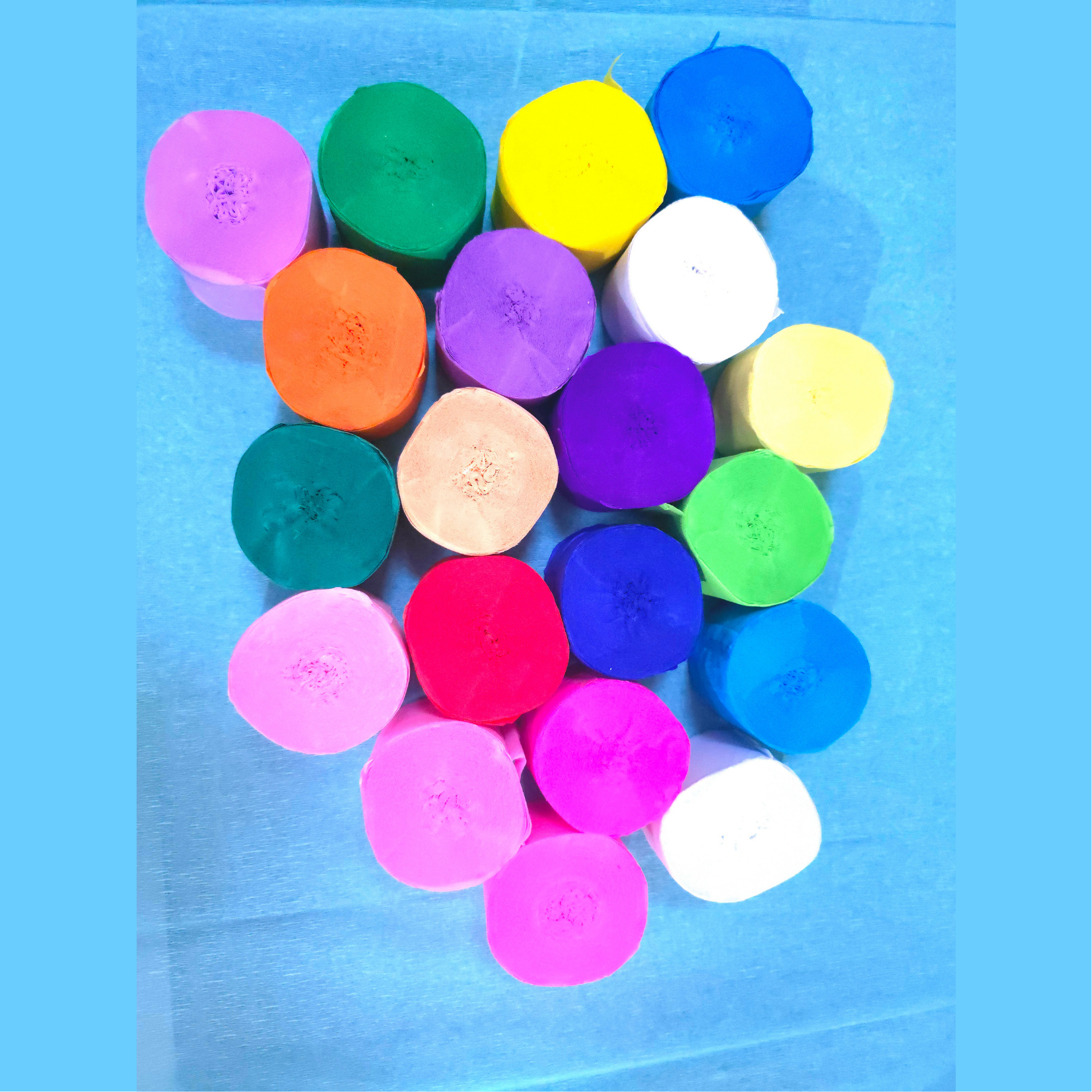 Rollo Individual de Serpentina de Papel Crepé Premium (25 m x 4.5 cm)