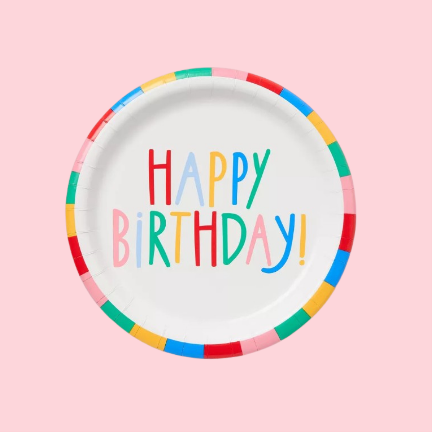 Platos de Fiesta "Rainbow Edge" Happy Birthday (20 piezas)
