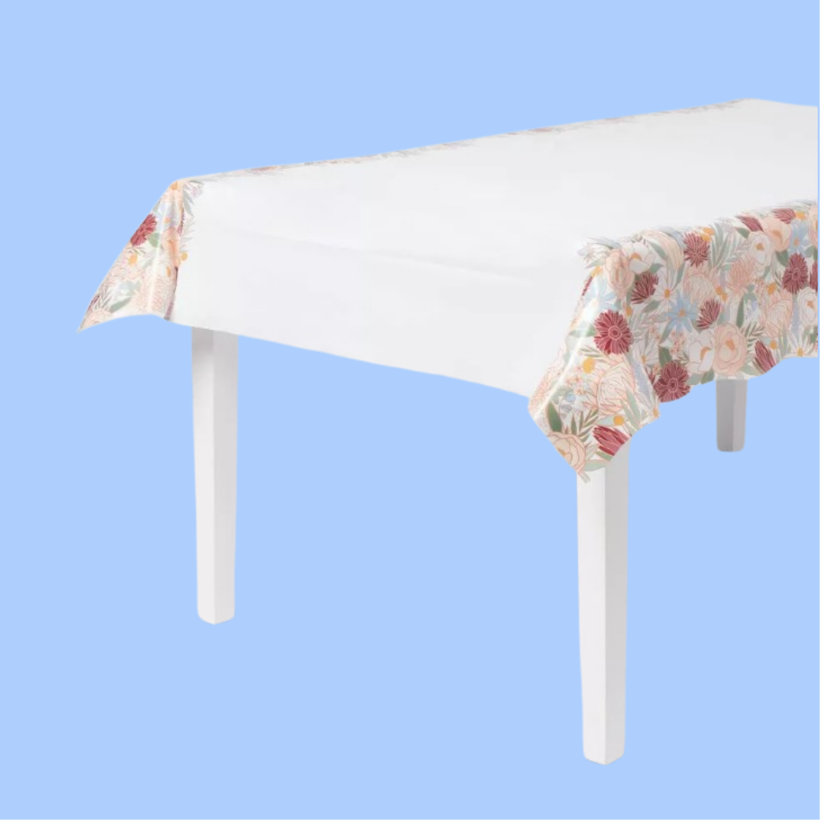 Mantel Rectangular con Borde Floral en Rose Gold