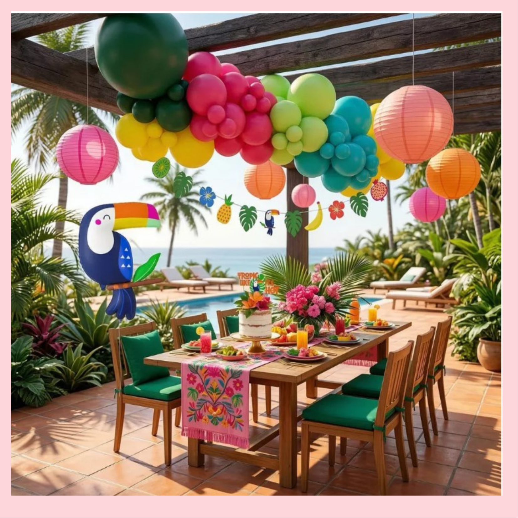 Kit de Decoración con Globos "Tropical Paradise"