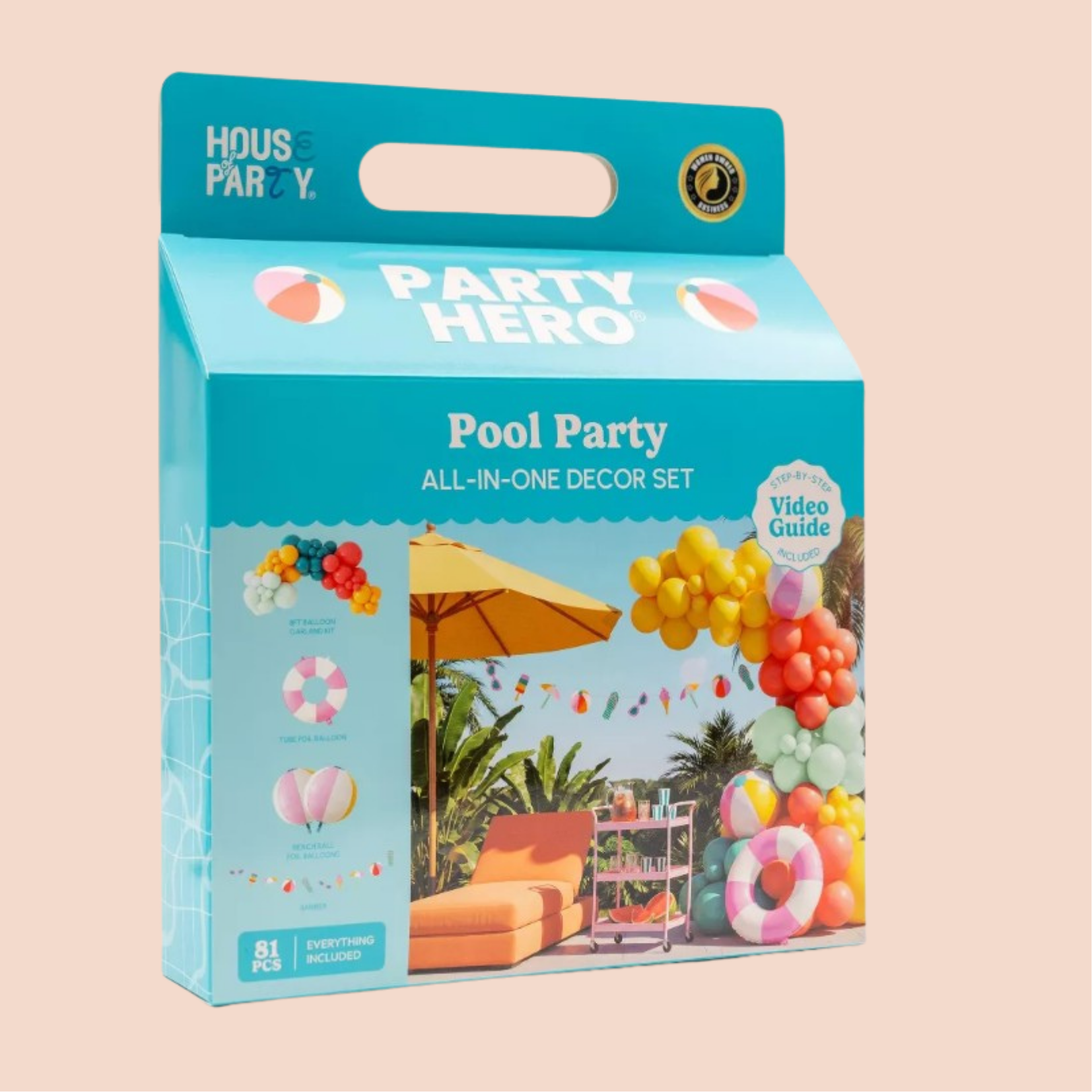 Kit de Decoración con Globos "Pool Party"