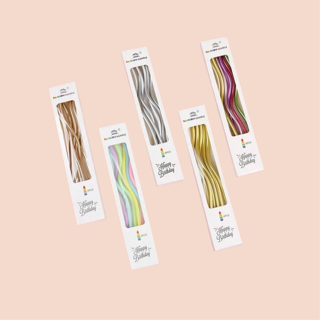 Velas para Pastel "Espiral" (Set de 6)