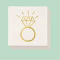 Servilletas de Bebida con Anillo de Boda en Foil Dorado 30 piezas