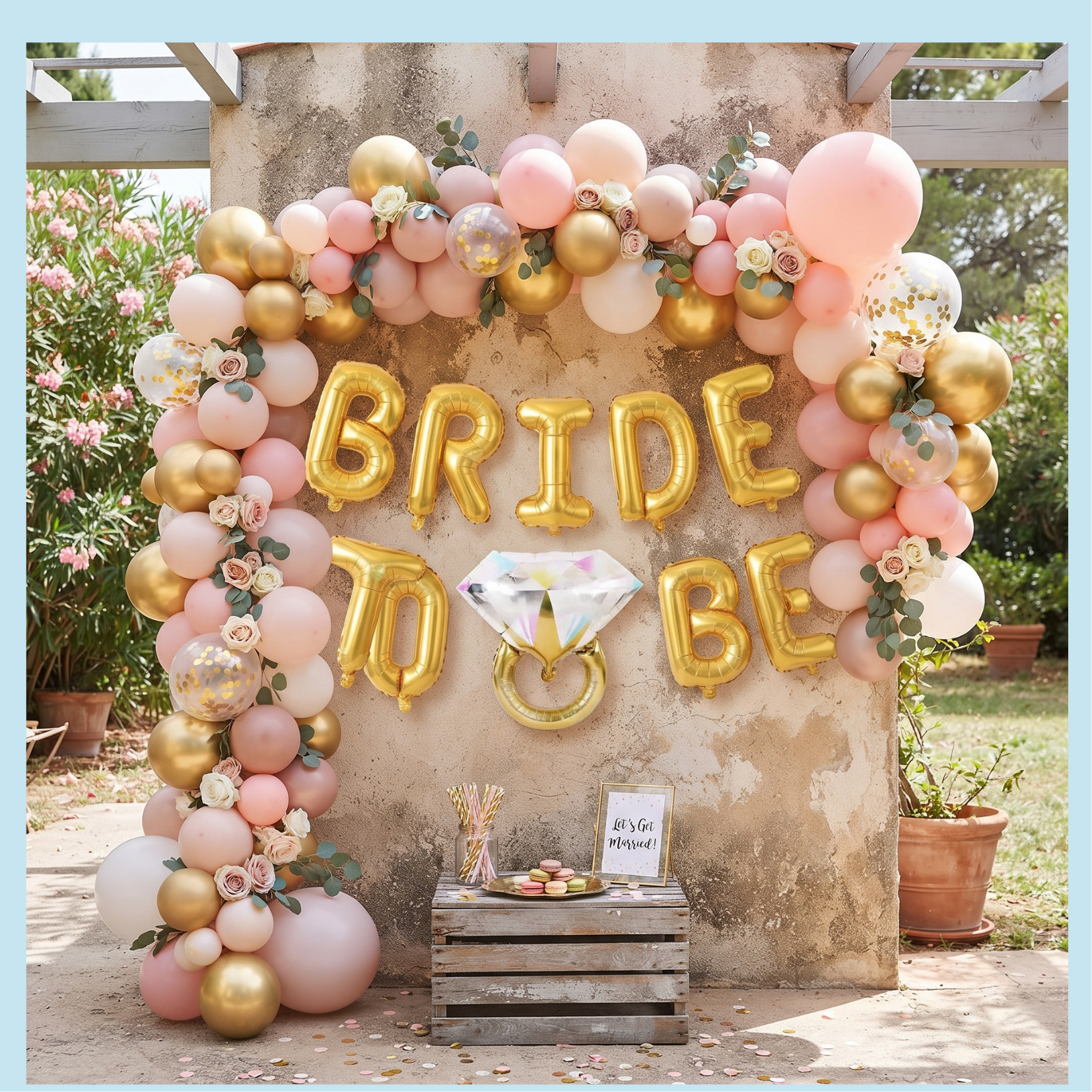 Set de Globos  "Bride to Be" con Anillo de Diamante